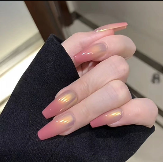 Two Tone Chrome Ombre Nails